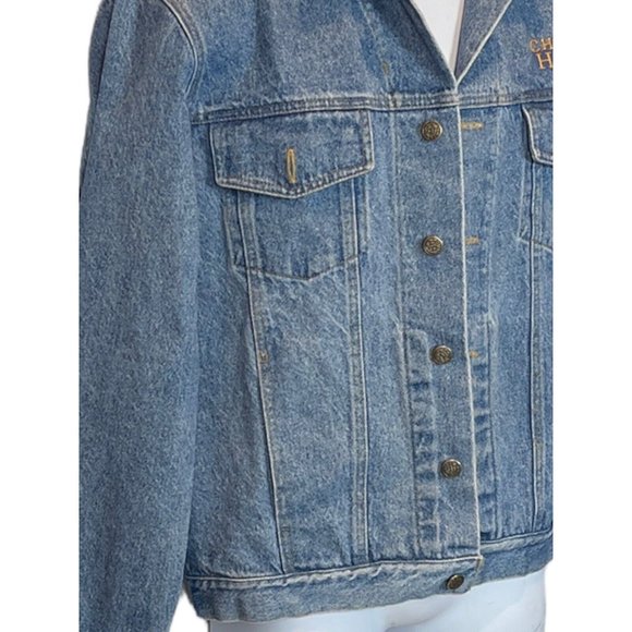 Vintage Unbranded Men's Embroidered "Chicago Hope" 2 Denim Jean Jacket Large L - Picture 4 of 10